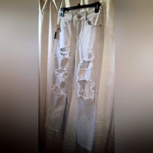 Nasty Gal Distressed Mom Jeans